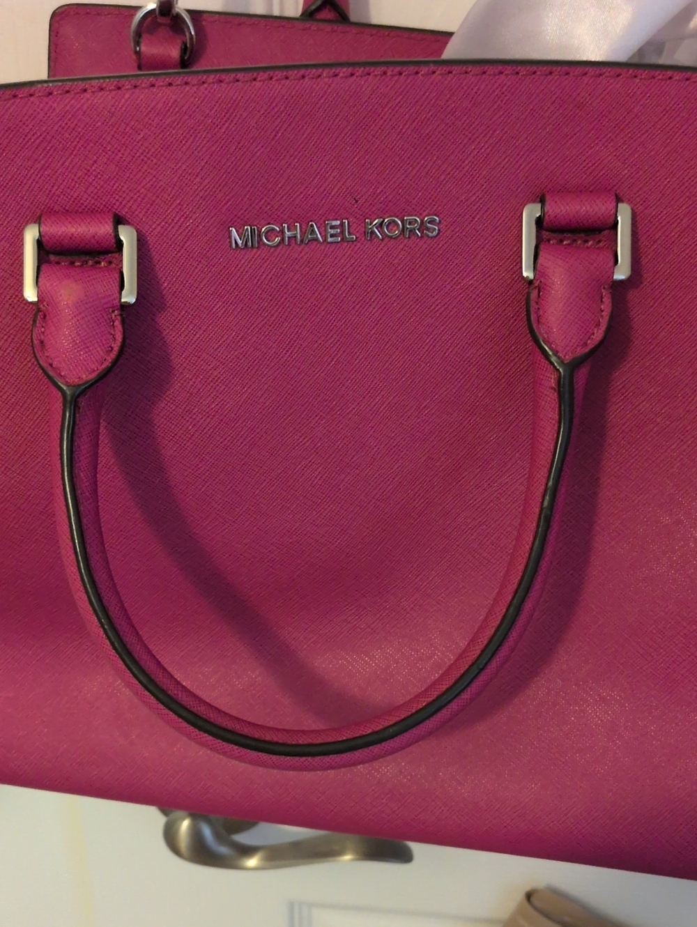 Michael Kors Hot Pink Saffiano Satchel Comes With Duster